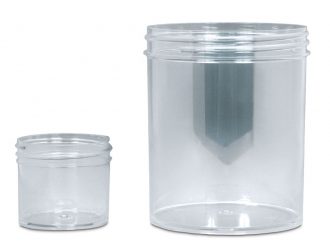 Specimen Jar, Plastic, Screw-Cap (Not Included), Low Form, 2 oz, Pack of 12, Cap Diameter, 53 mm