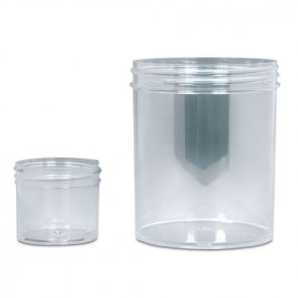 Specimen Jar, Plastic, Screw-Cap (Not Included), Low Form, 2 oz, Pack of 12, Cap Diameter, 53 mm