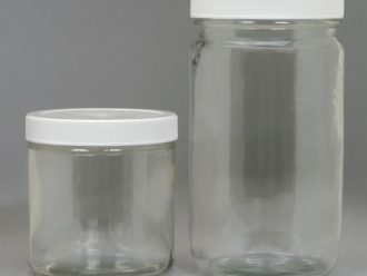 Wheaton Redi-Pak Clear Straight-Sided Jars with Caps, 1,000 mL, Case of 12