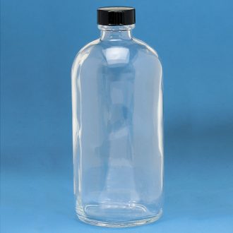 Wheaton Redi-Pak Clear Boston Rounds with Caps, 32 oz (1000 mL), Case of 12