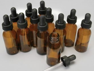 Dropping Bottle, Amber, Round, 1 oz, Pack of 12