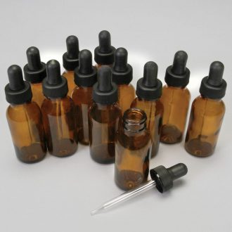 Dropping Bottle, Amber, Round, 1 oz, Pack of 12