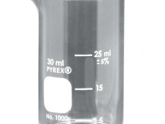 Pyrex® Glass Griffin Beaker, Low Form, Measuring, 30 mL