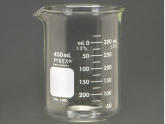 Pyrex® Glass Griffin Beaker, Low Form, Measuring, 400 mL