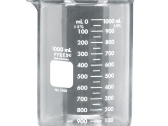 Pyrex® Glass Griffin Beaker, Low Form, Heavy Duty, 1,000 mL