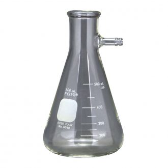 Pyrex® Glass Filtering Flask, Heavy-Walled, with Side Tubulation, 500 mL
