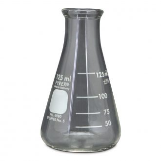 Pyrex® Glass Erlenmeyer Flask, Measuring, 125 mL, Case of 48