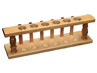 Test Tube Support, Hardwood, 25 mm, 6 Holes/6 Pins
