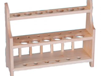 Test Tube Support, Hardwood, 2 Shelves, 20-25 mm, 13 Holes/6 Pins