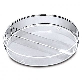 Petri Dish, Polystyrene, Sterile, I Plate, Two 25-mL Compartments, Pack of 20