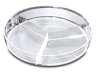 Petri Dish, Polystyrene, Sterile, Y Plate, Three 15-mL Compartments, Pack of 20