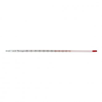 Red Spirit-Filled Total Immersion 12'' Thermometer (-20 to 110° C)