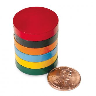 Rainbow Disc Ceramic Magnets, Pack of 6