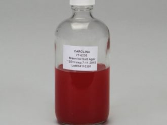 Mannitol Salt Agar, Prepared Media Bottle, 125 mL