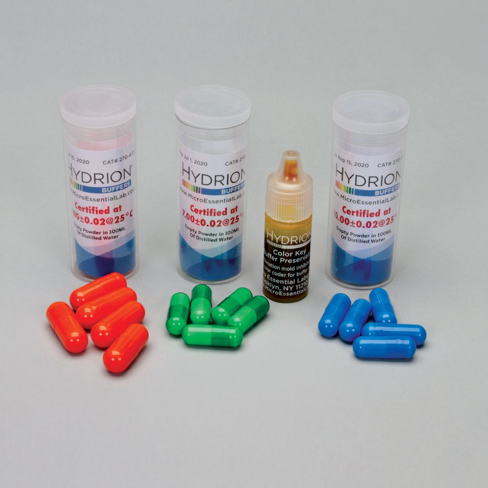 Buffer Set, Capsules, Color Coded, pH 4, 7, & 10, Laboratory Grade