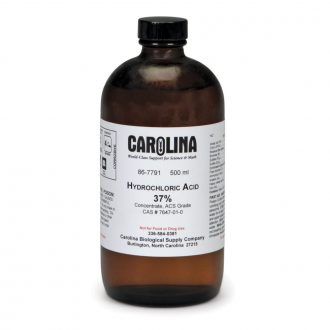 Hydrochloric Acid, 12.1 M, in Plastic-Coated Safety Bottle, ACS Grade, 500 mL