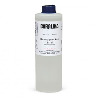 Hydrochloric Acid, 0.1 M (0.3% v/v), Laboratory Grade, 500 mL