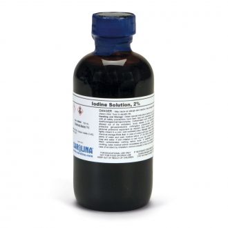 Iodine Solution, 0.08 M (2%), Aqueous, Laboratory Grade, 100 mL