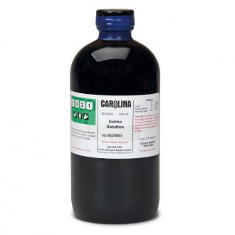 Iodine Solution, 0.08 M (2%), Aqueous, Laboratory Grade, 500 mL