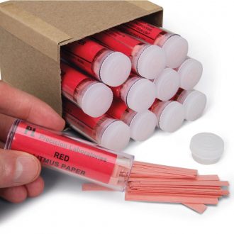 Litmus Paper Strips, Red, Pack of 1,200