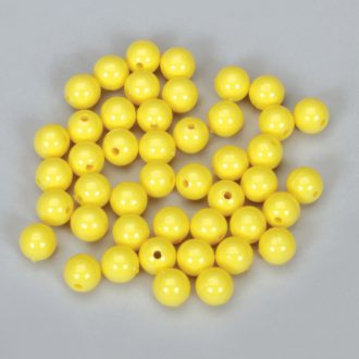 Bead, Styrene, Yellow, 8 mm, Pack of 50