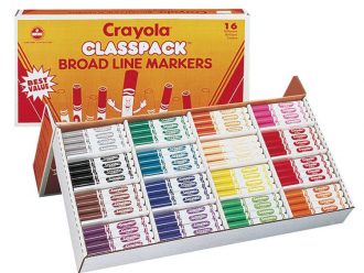 Crayola Markers with Conical Tips, Washable, 8 Colors, Box of 200
