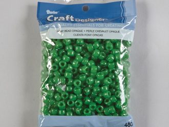 Opaque Green Pony Beads, pack of 480