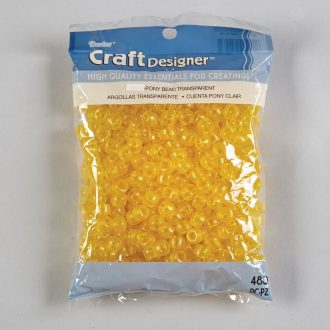 Translucent Yellow Pony Beads, pack of 480
