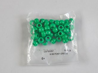 Pony Beads, Green, pack of 50